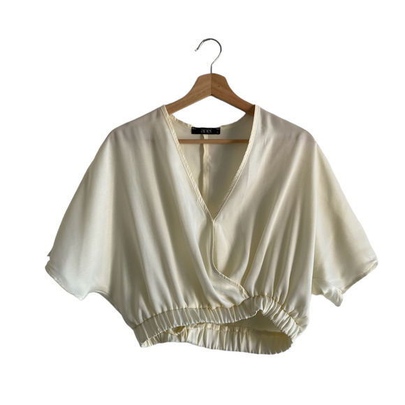 Anel Cropped V-Neck Top - Picture 1 of 3